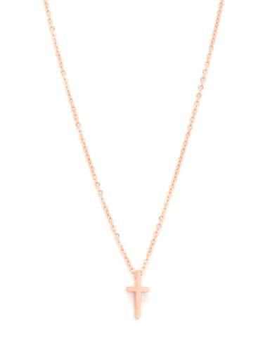 Titanium Smooth  Cross Minimalist Choker Necklace