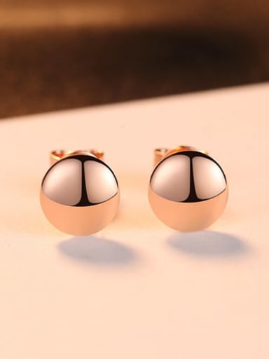 925 Sterling Silver Smooth Round Minimalist Stud Earring