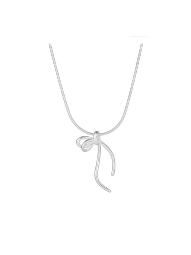 925 Sterling Silver Bowknot Minimalist Necklace