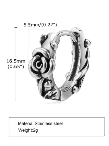 Stainless steel Geometric Hip Hop Single Earring