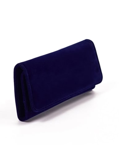 Blue Fabric Jewelry Bag Storage Box 22cmx11cmx3.3cm