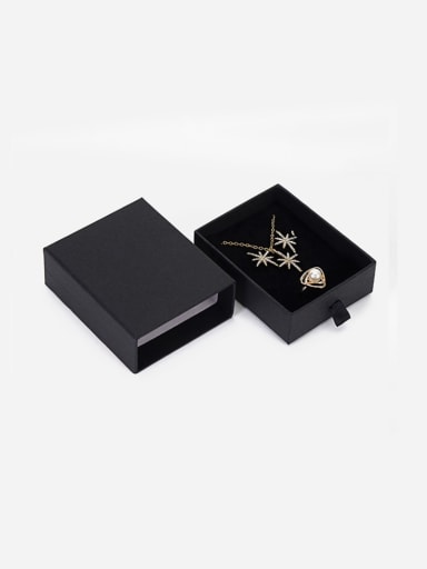 Black Eco-Friendly Paper Pull Out Jewelry Box For Necklaces,Earrings,Brooches