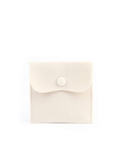 Rice white Flannel Buckle Velvet Bag For Earrings,Rings,Necklaces,Bracelets And Brooches