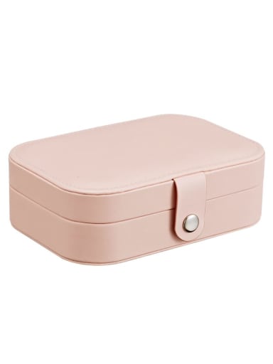 Pink 3 layers PU Leather Jewelry Storage Box