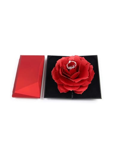 custom Rose Flower Resin  Jewelry Ring Box For Wending Rings