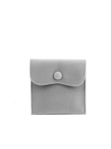 Gray Flannel Buckle Velvet Bag For Earrings,Rings,Necklaces,Bracelets And Brooches