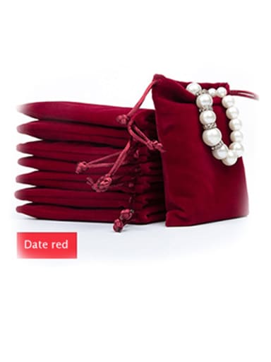 date red Flannel Beam Port Velvet Pouches Bag For Earrings,Rings,Necklaces,Bracelets And Brooches