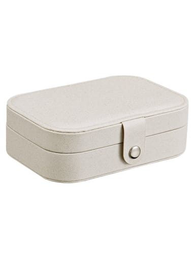 shine white 3 layers PU Leather Jewelry Storage Box