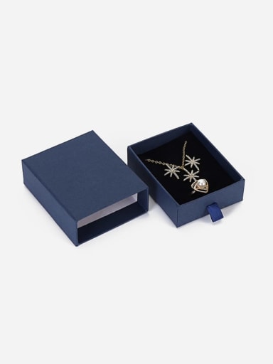 Blue Eco-Friendly Paper Pull Out Jewelry Box For Necklaces,Earrings,Brooches