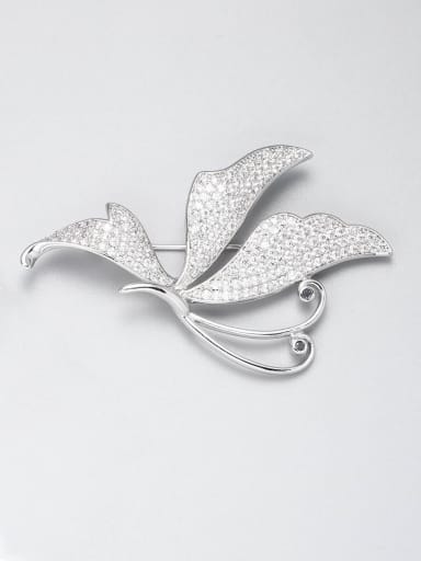 Brass Cubic Zirconia White Butterfly Minimalist Pins & Brooches