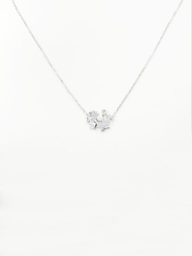 White 925 Sterling Silver Dragon Dainty Long Strand Necklace