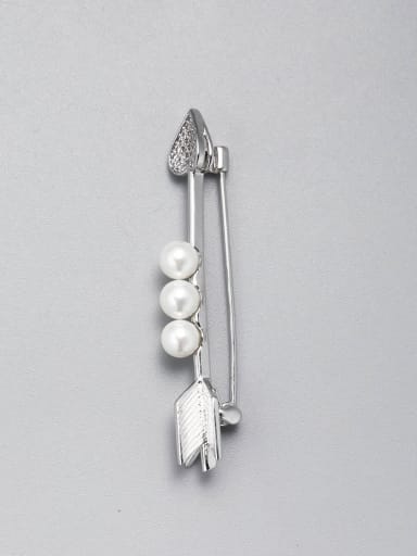 White Brass Imitation Pearl White Minimalist Pins & Brooches