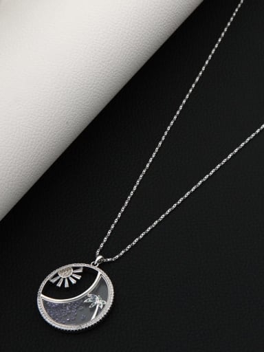 custom Brass Crystal Purple Geometric Minimalist Long Strand Necklace
