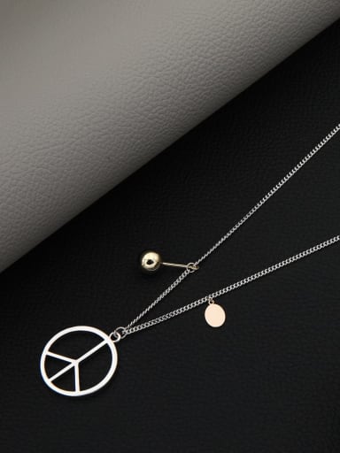 Brass Geometric Minimalist Long Strand Necklace