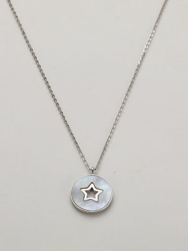 Silver 925 Sterling Silver Geometric Minimalist Long Strand Necklace