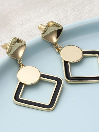 Brass Acrylic Geometric Minimalist Drop Earring
