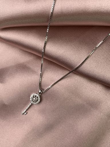 925 Sterling Silver Key Classic Long Strand Necklace