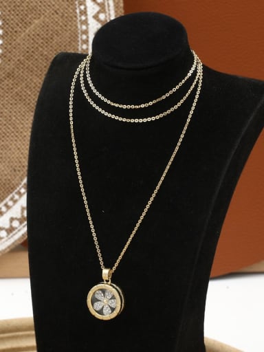 Brass Rhinestone White Irregular Minimalist Long Strand Necklace