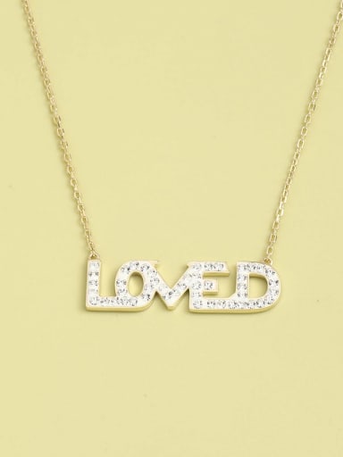 925 Sterling Silver Cubic Zirconia White Letter Minimalist Necklace