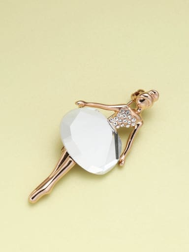 Brass Cubic Zirconia White Angel Pins & Brooches