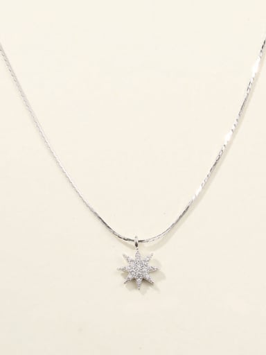 925 Sterling Silver Cubic Zirconia White Minimalist Long Strand Necklace