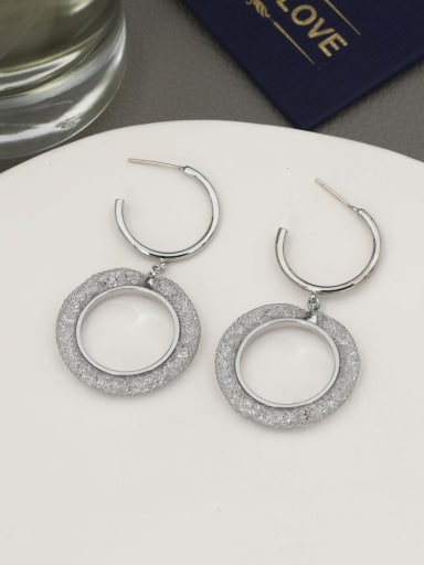 Tin Alloy Crystal White Round Minimalist Drop Earring