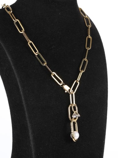 Brass Dainty Long Strand Necklace