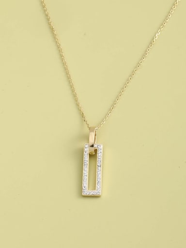 925 Sterling Silver Cubic Zirconia White Rectangle Minimalist Long Strand Necklace