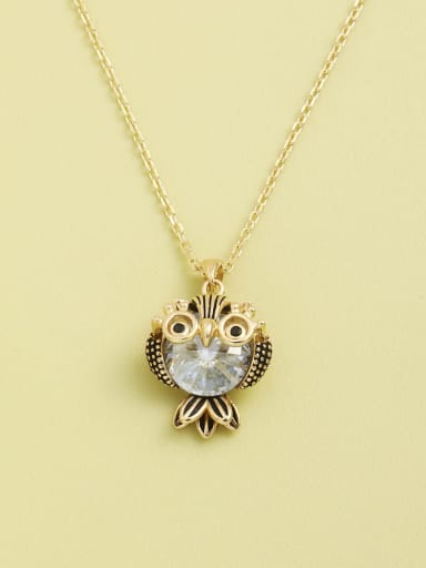 Gold 925 Sterling Silver Austrian Crystal Blue Bird Minimalist Necklace