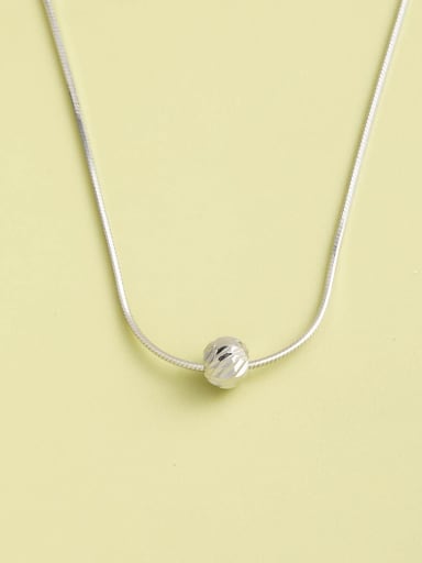 White 925 Sterling Silver Geometric Minimalist Necklace