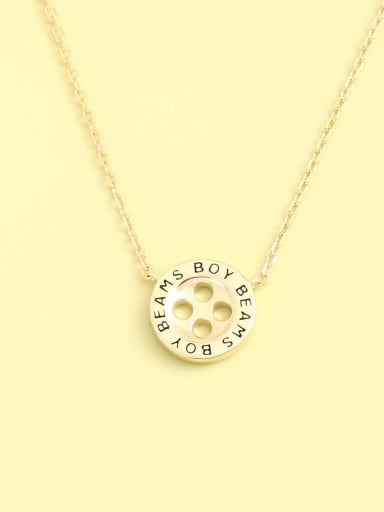 Gold 925 Sterling Silver Letter Minimalist Necklace