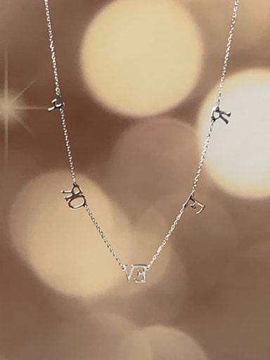 925 Sterling Silver Letter Long Strand Necklace