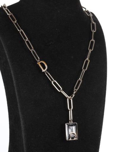 custom Brass Letter Dainty Long Strand Necklace
