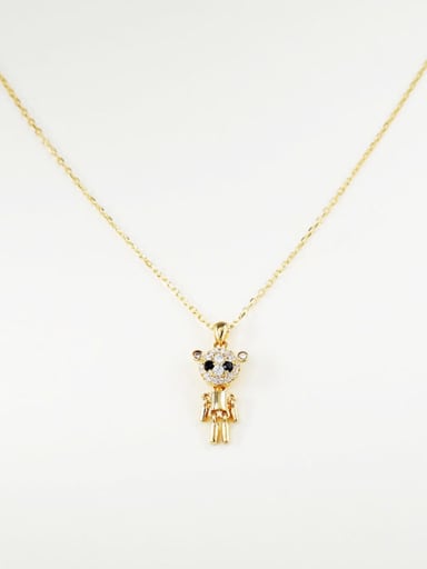 Gold 925 Sterling Silver White Bear Classic Long Strand Necklace