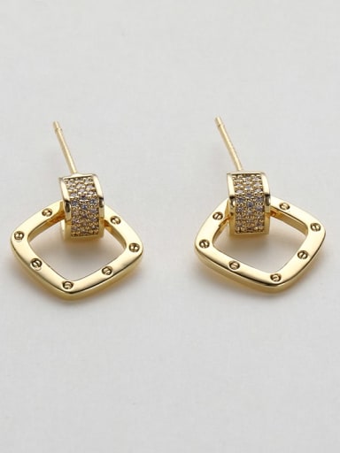 Brass Geometric Dainty Drop Earring