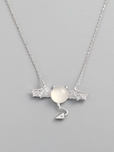 White 925 Sterling Silver Cubic Zirconia White Minimalist Necklace