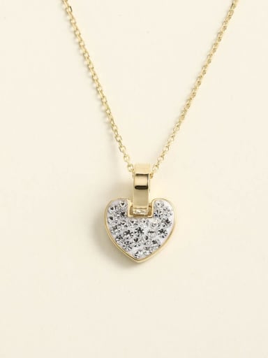 925 Sterling Silver Rhinestone Red Heart Minimalist Choker Necklace
