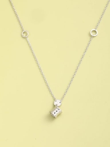 925 Sterling Silver Geometric Minimalist Long Strand Necklace