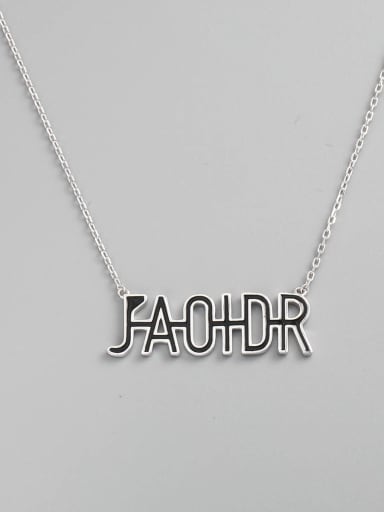 925 Sterling Silver Acrylic Letter Minimalist Necklace