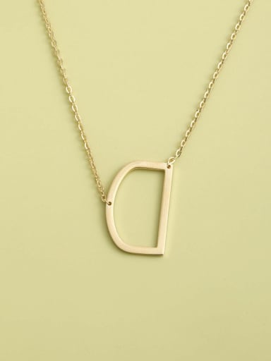 Gold 925 Sterling Silver Letter Minimalist Long Strand Necklace