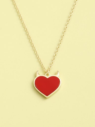 925 Sterling Silver Acrylic Heart Minimalist Necklace