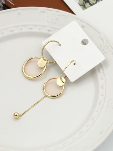 Brass Acrylic Geometric Minimalist Hook Earring