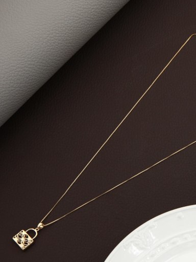 Gold Brass Locket Minimalist Long Strand Necklace