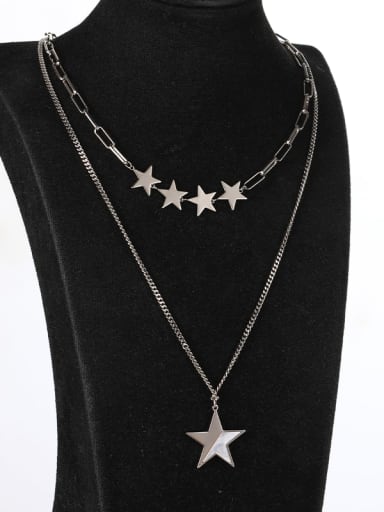 custom Brass Pentagram Dainty Long Strand Necklace