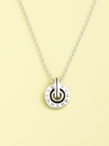 925 Sterling Silver Enamel Letter Minimalist Necklace