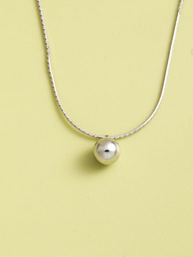 White 925 Sterling Silver Round Minimalist Long Strand Necklace