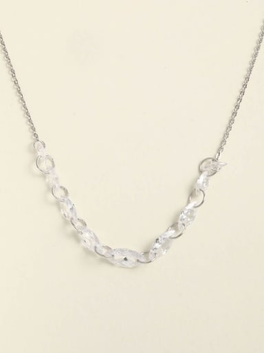 925 Sterling Silver Cubic Zirconia White Minimalist Choker Necklace