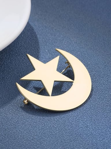 the moon and the stars Brass Enamel Feather Dainty Brooch