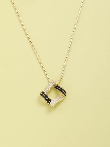 925 Sterling Silver Cubic Zirconia White Geometric Minimalist Necklace