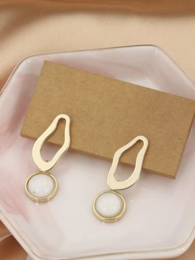 Brass Plastic Geometric Classic Drop Earring